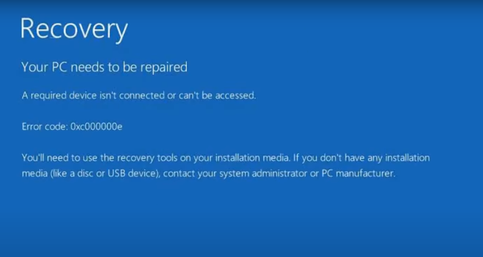 Erro reparo do Windows