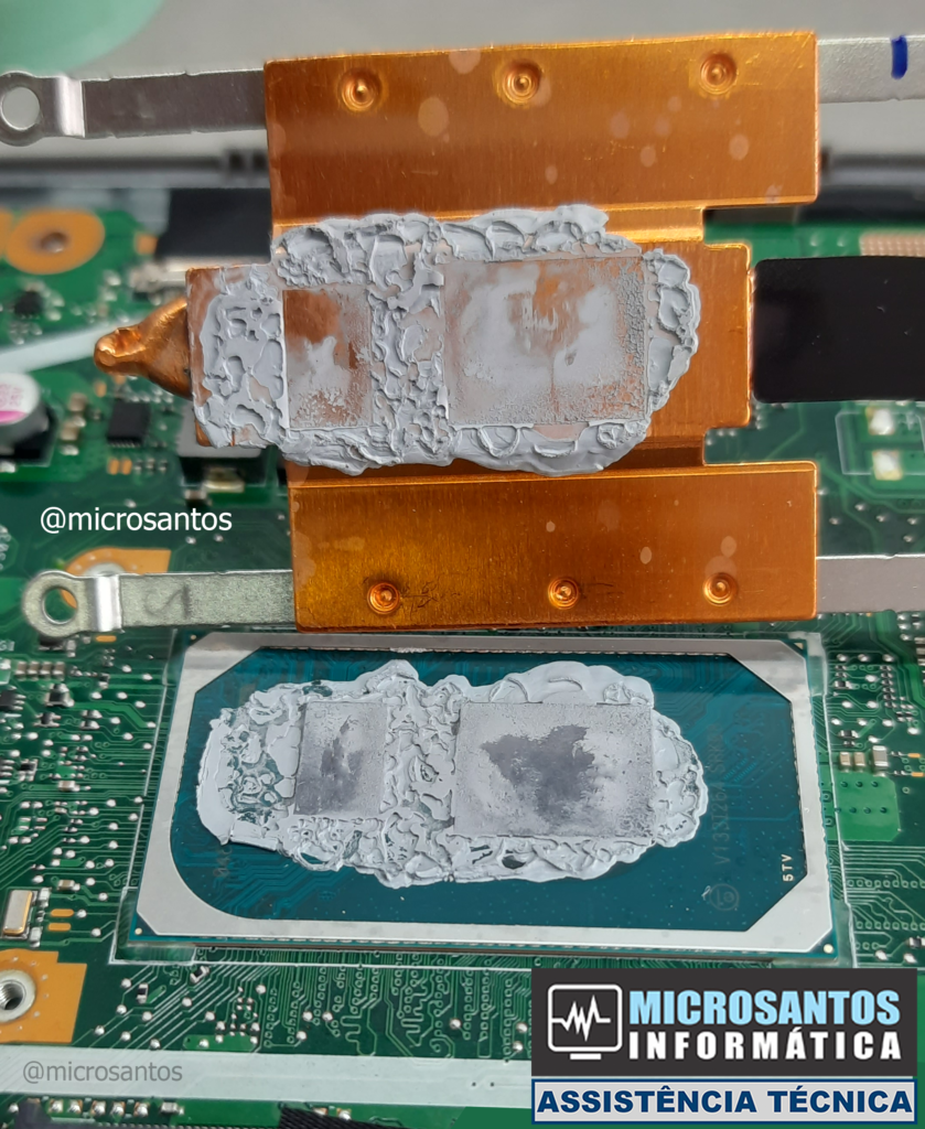 Pasta térmica ressecada